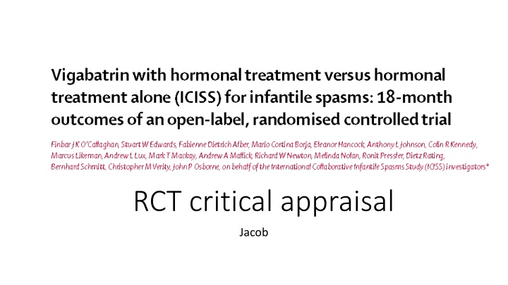 rct critical appraisal