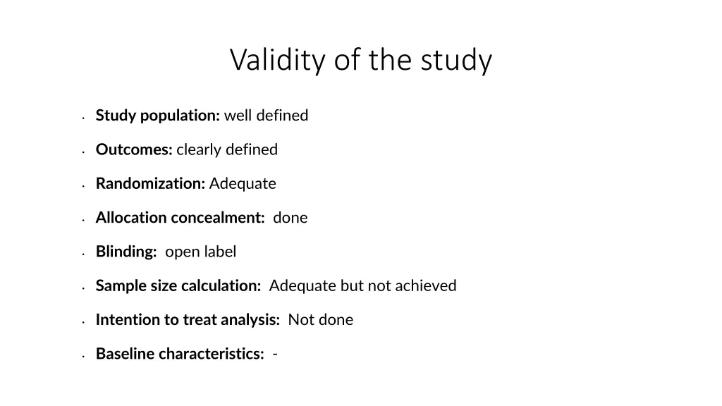 validity of the study