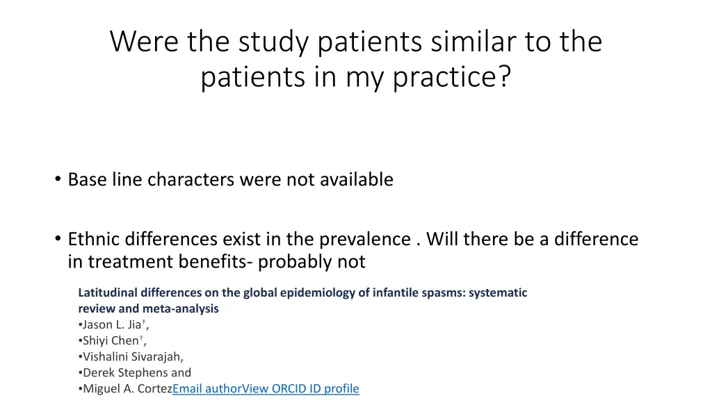 were the study patients similar to the patients
