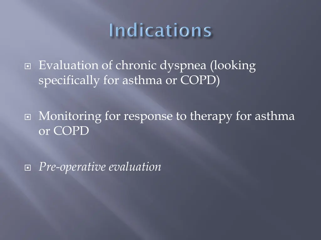 evaluation of chronic dyspnea looking