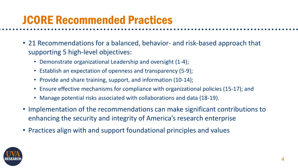 jcore recommended practices