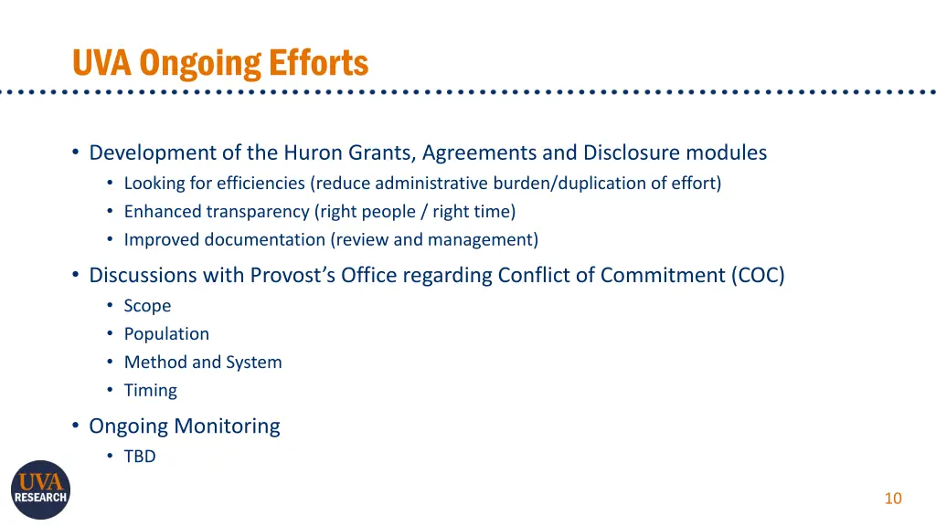 uva ongoing efforts