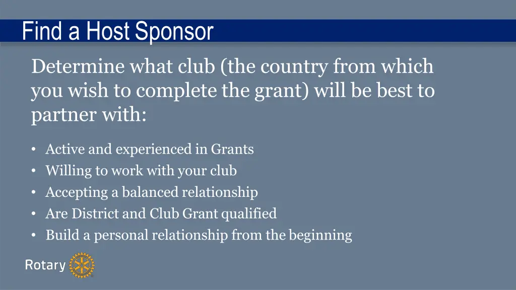 find a hostsponsor determine what club