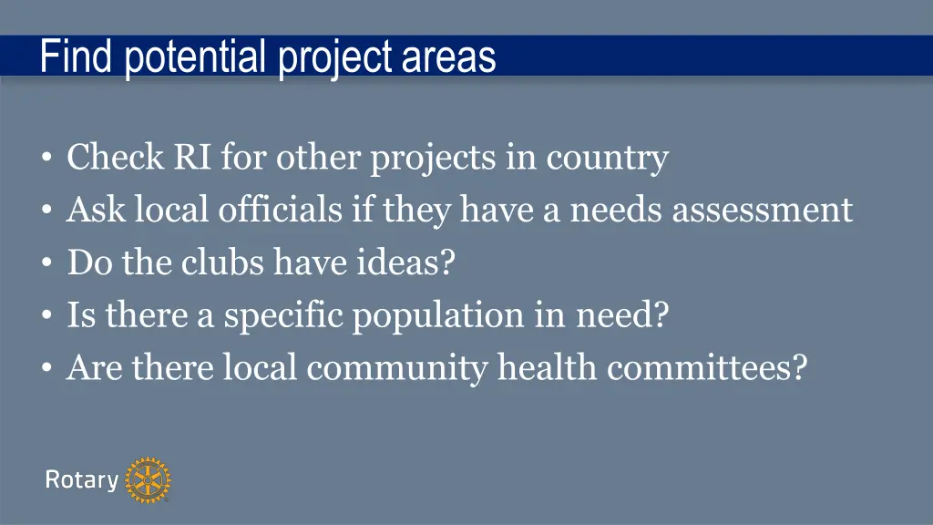 find potential projectareas
