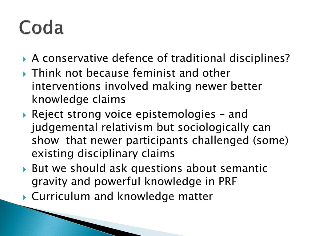 a conservative defence of traditional disciplines