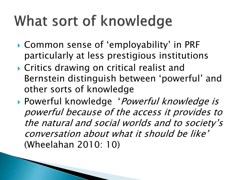 common sense of employability in prf particularly