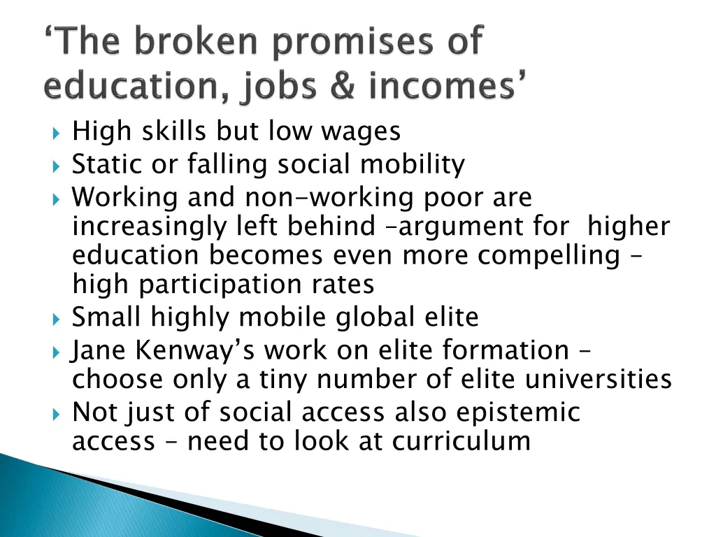high skills but low wages static or falling