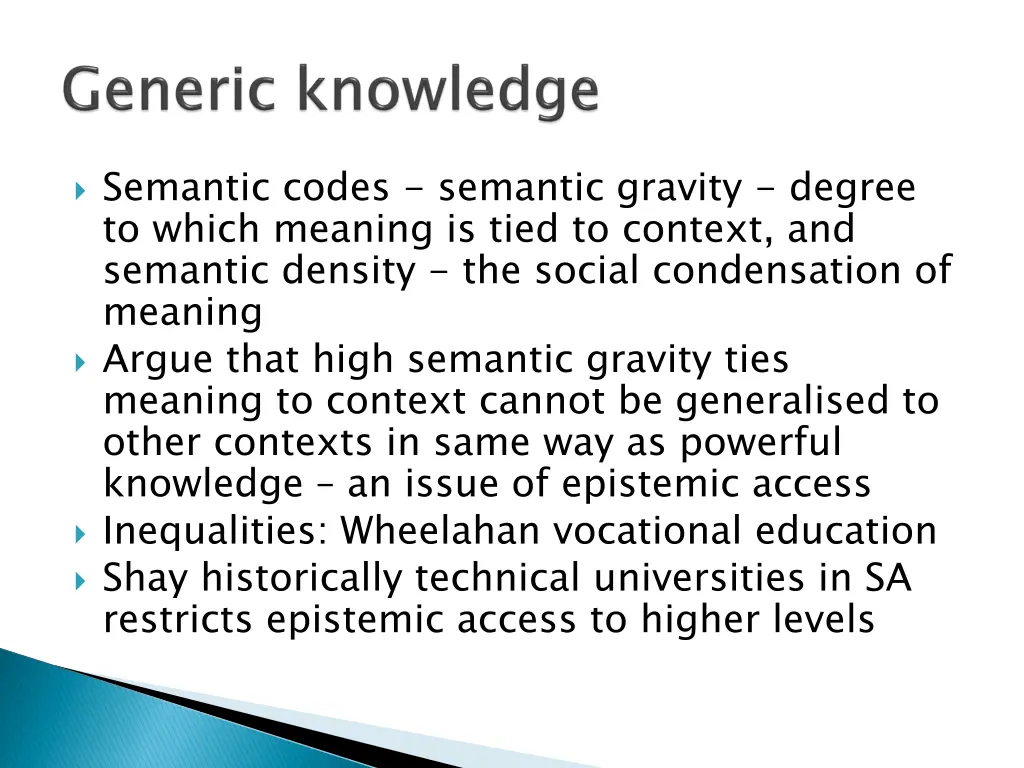semantic codes semantic gravity degree to which
