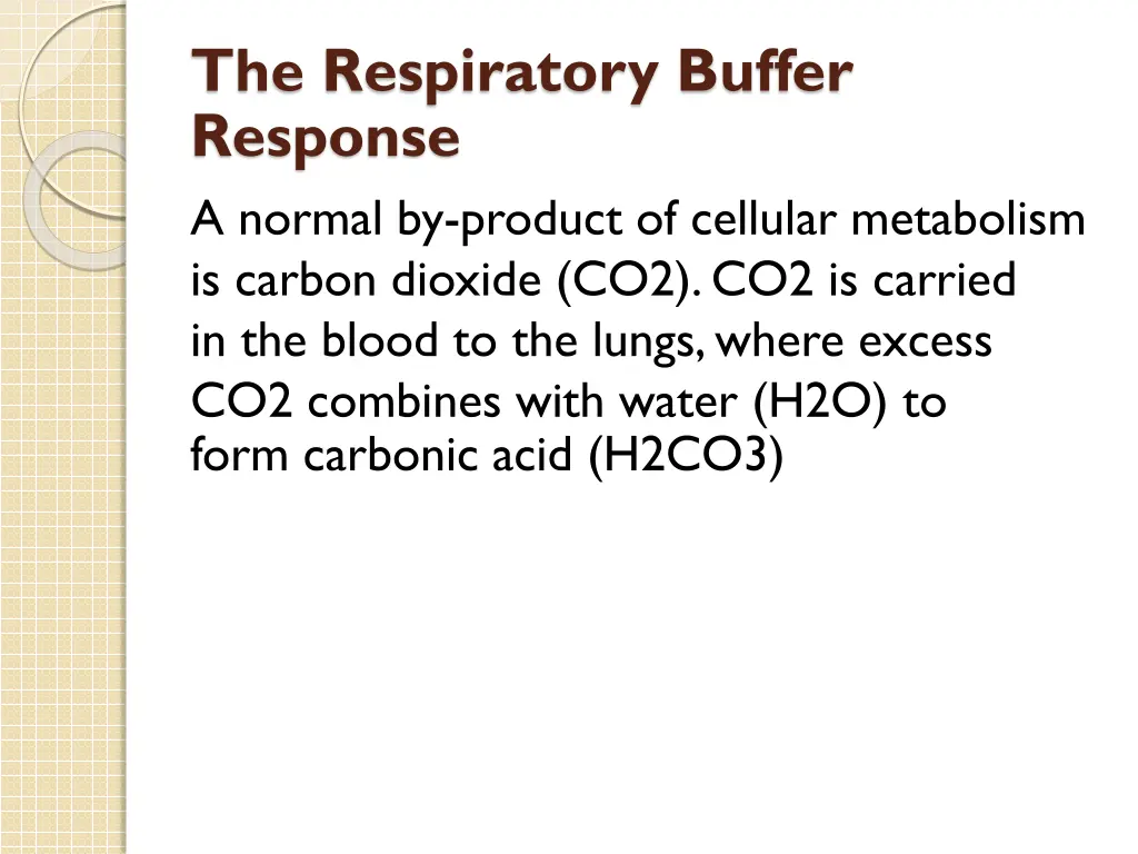 the respiratory buffer response a normal