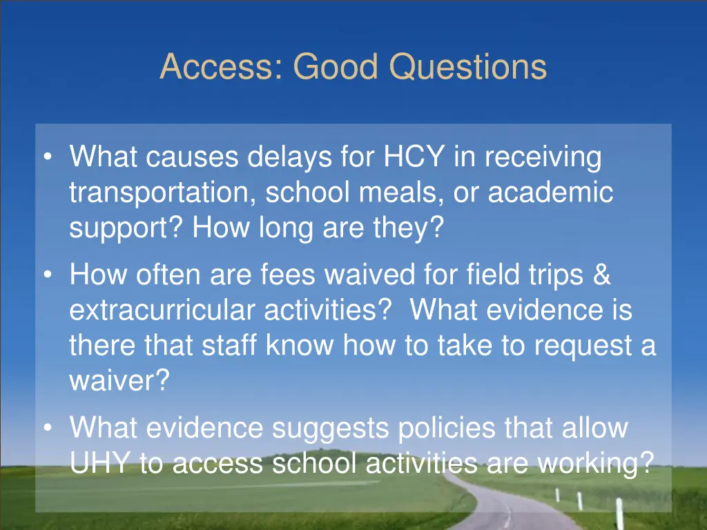 access good questions