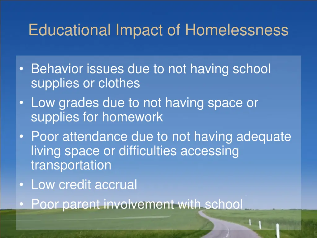 educational impact of homelessness 1