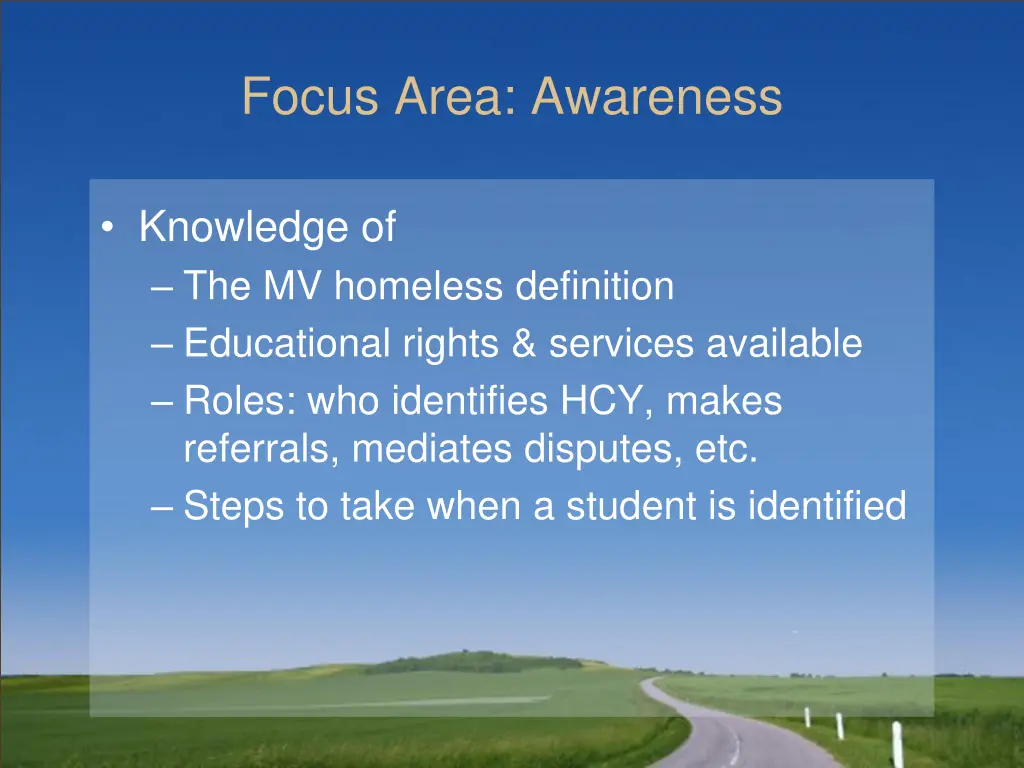 focus area awareness