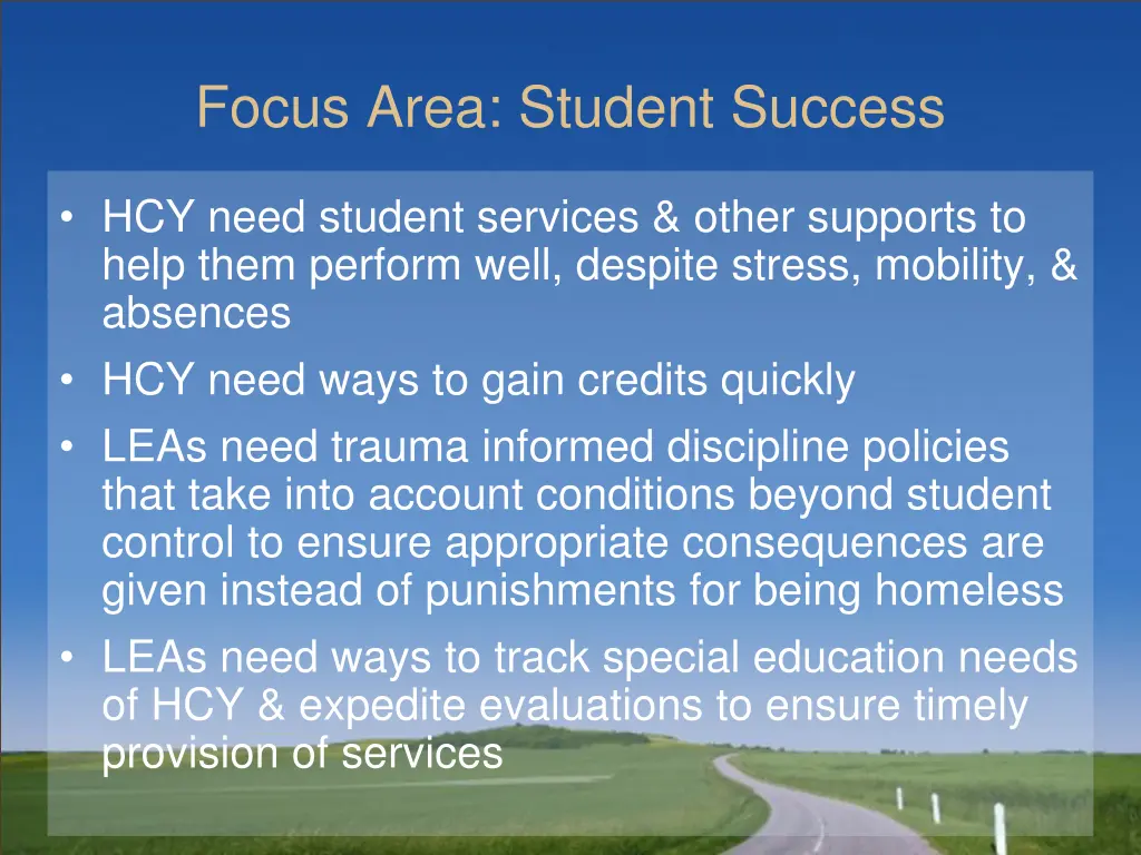 focus area student success