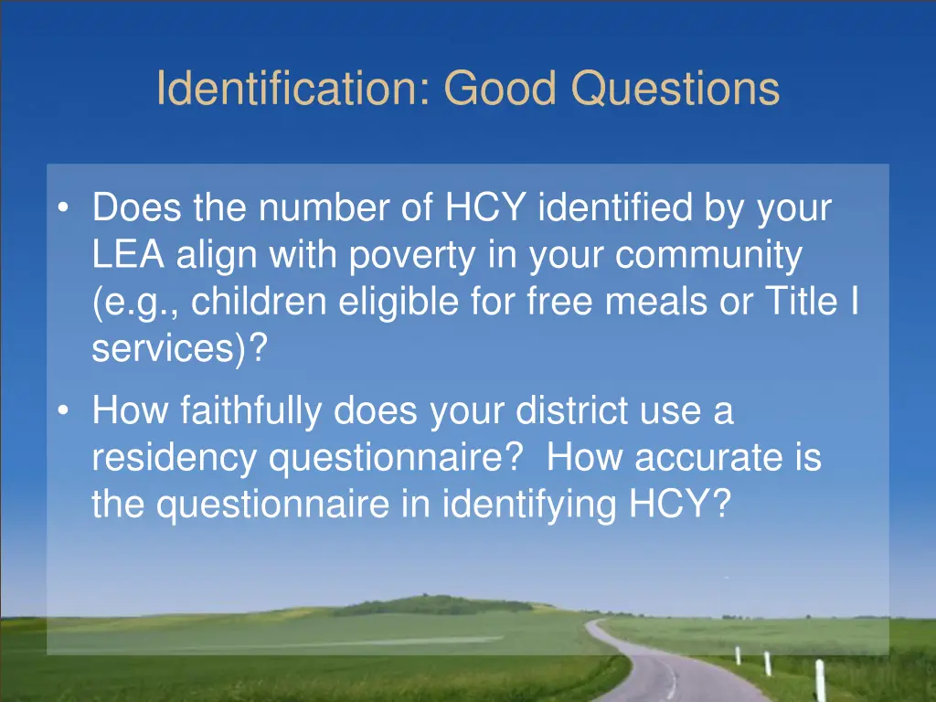 identification good questions