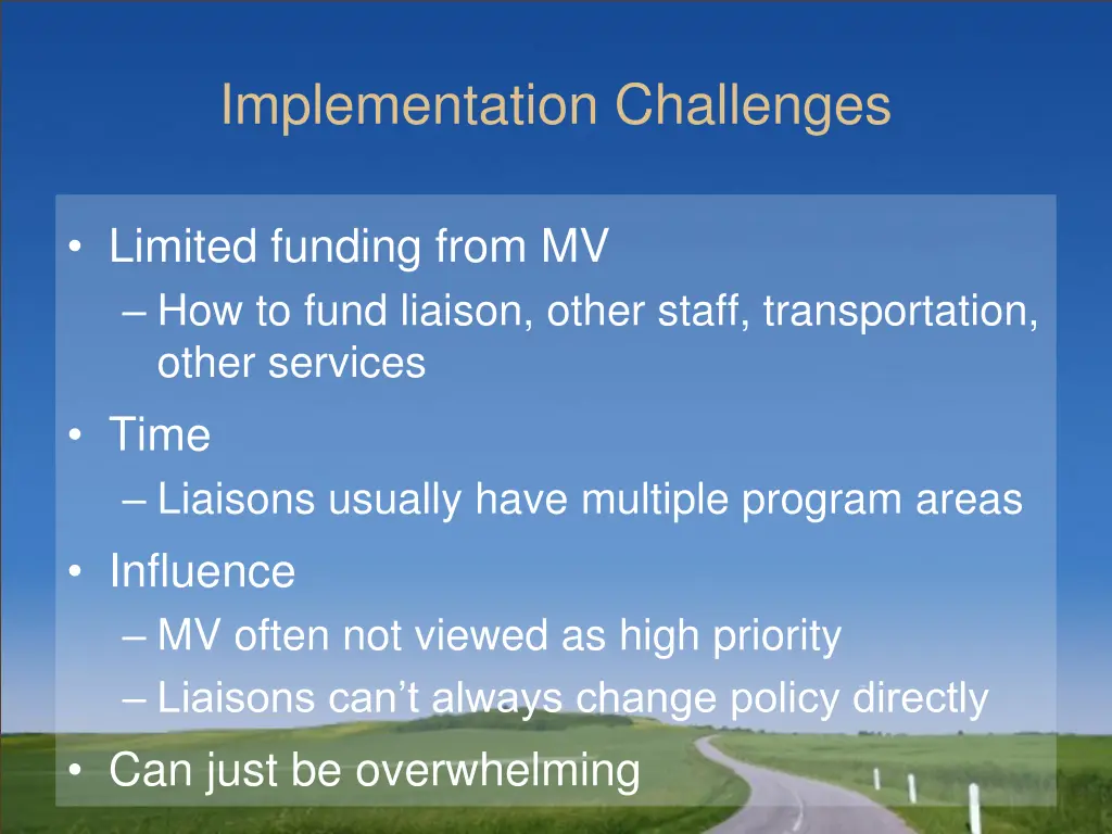 implementation challenges
