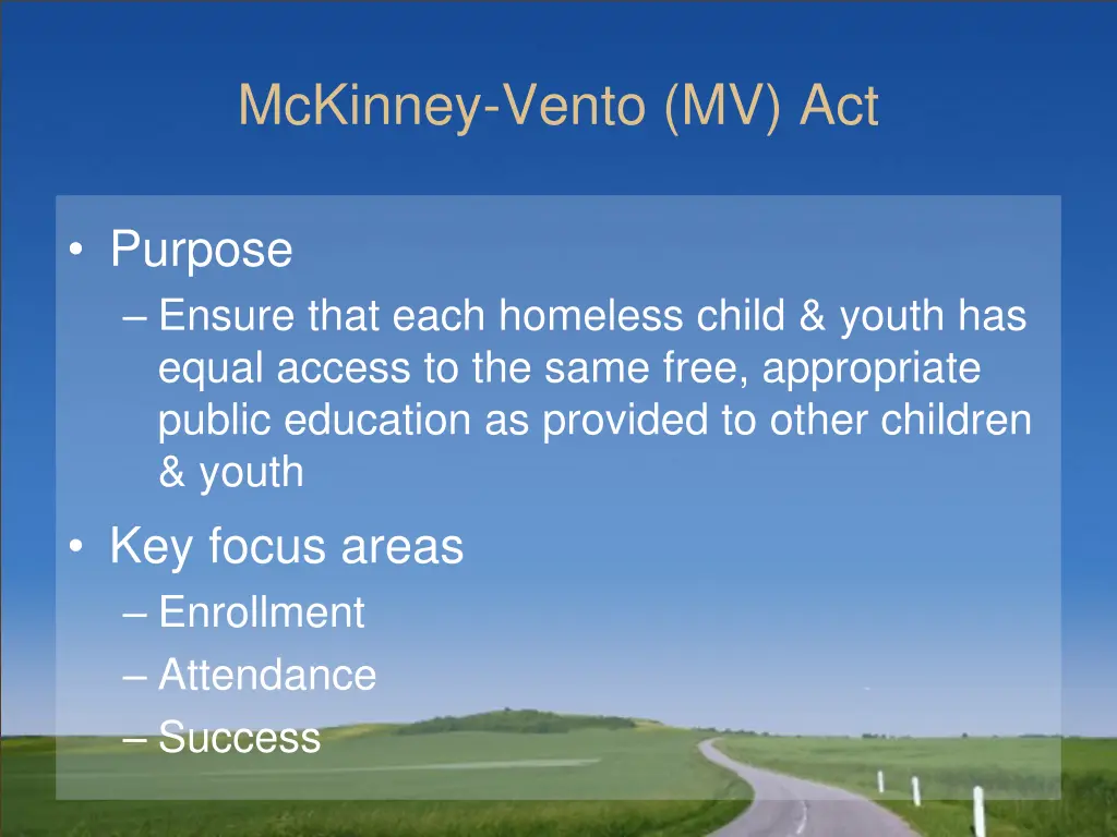 mckinney vento mv act