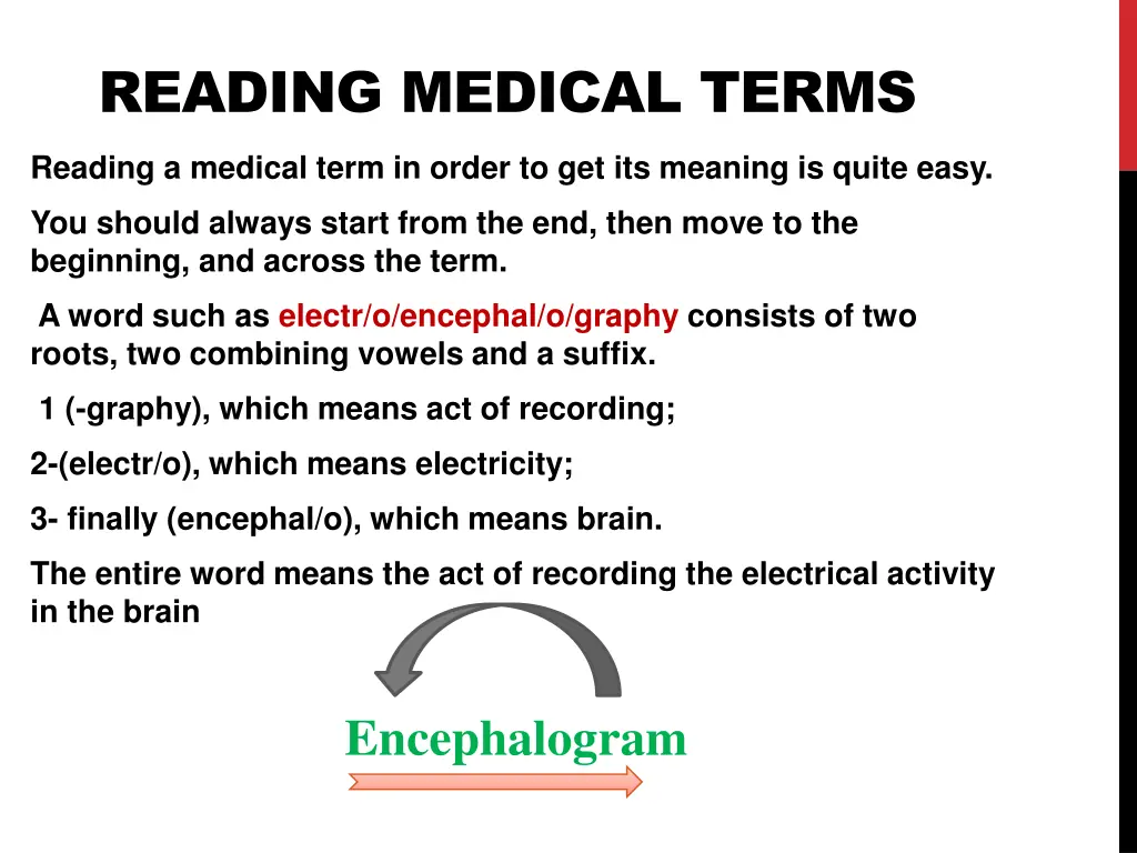 reading medical terms