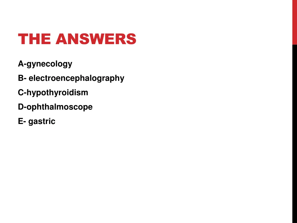 the answers