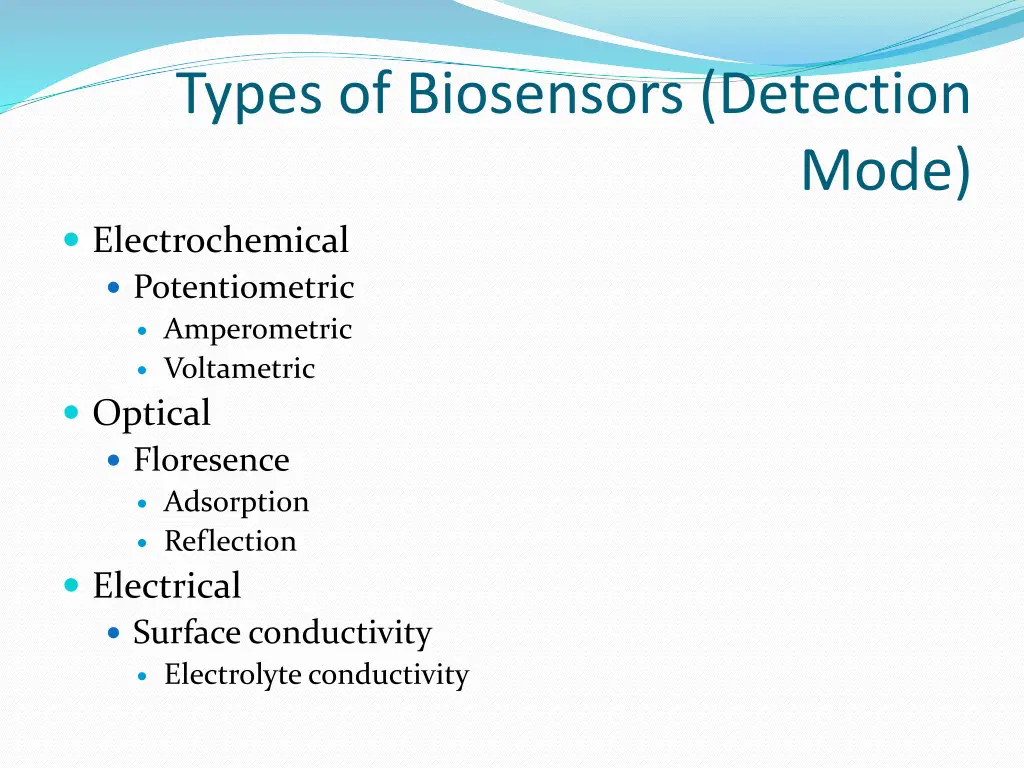 types of biosensors detection