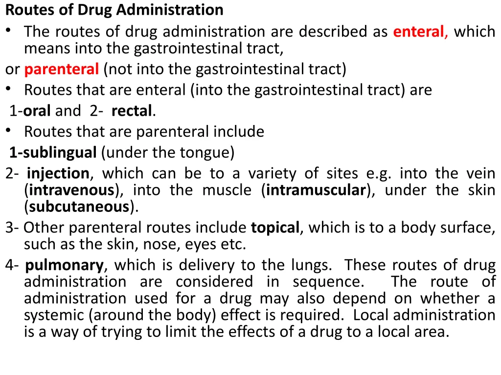 routes of drug administration the routes of drug