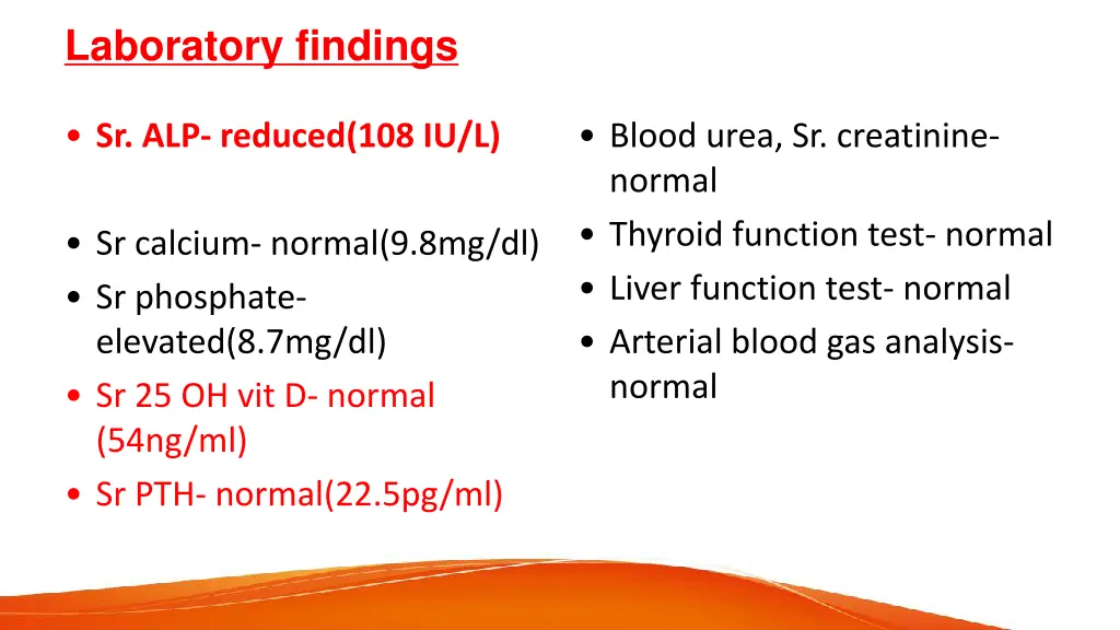 laboratory findings