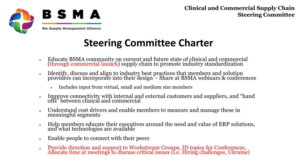 clinical and commercial supply chain steering 10