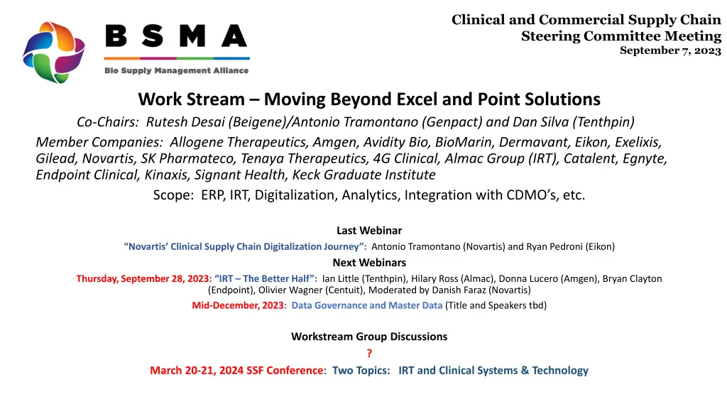 clinical and commercial supply chain steering 4