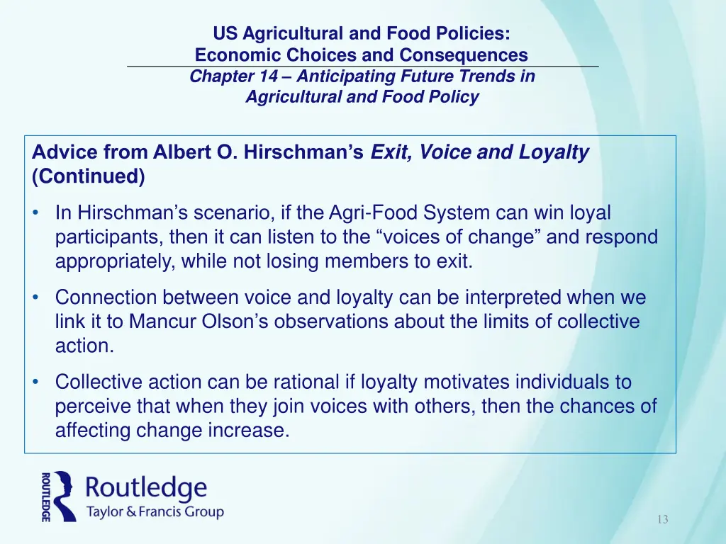 us agricultural and food policies economic 12