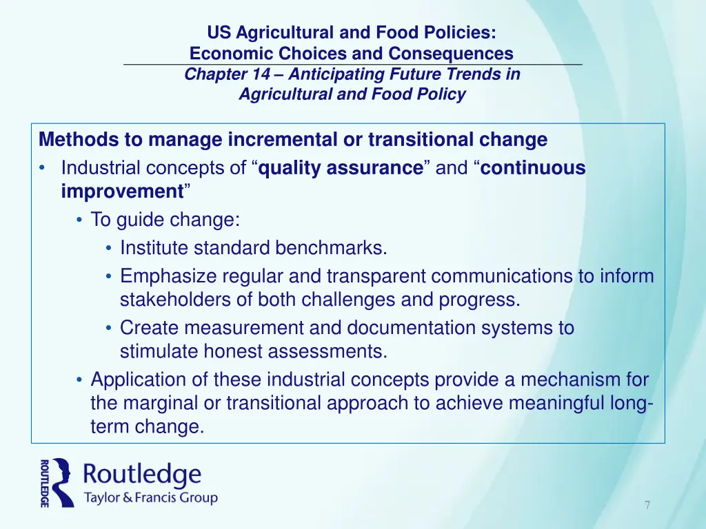 us agricultural and food policies economic 6