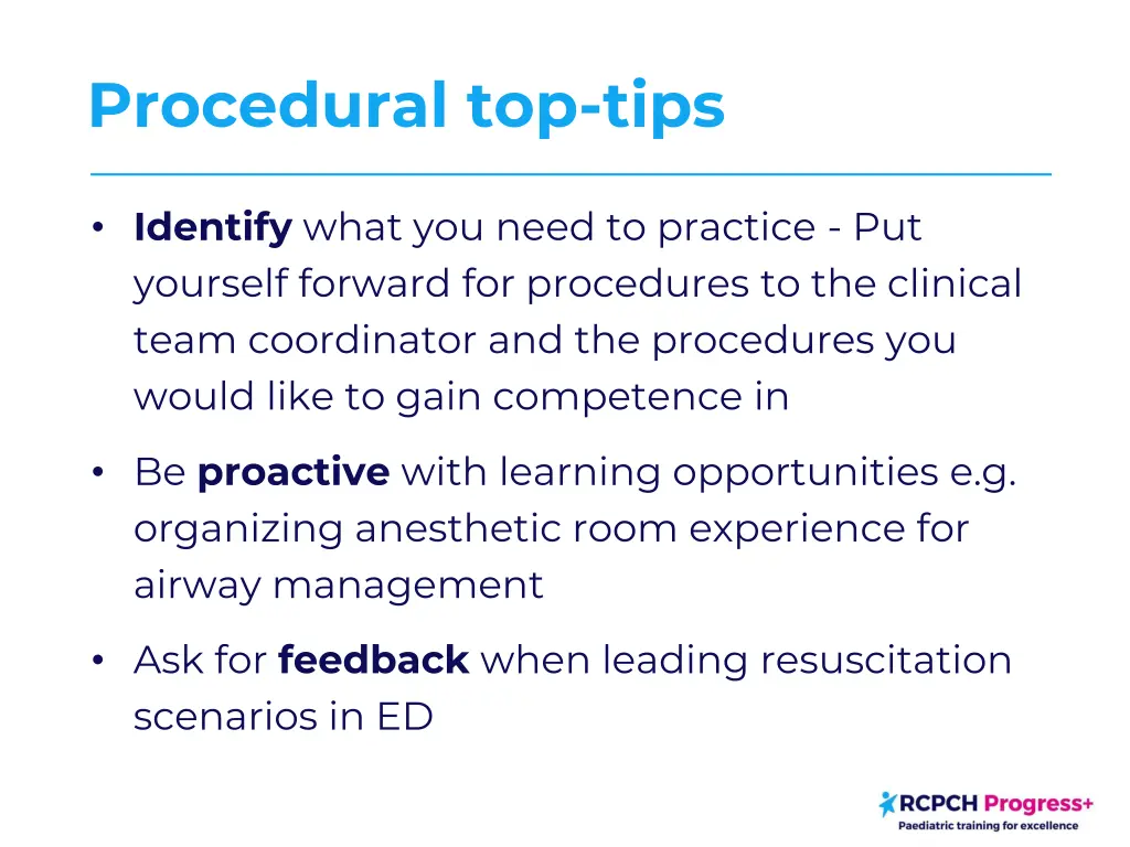 procedural top tips