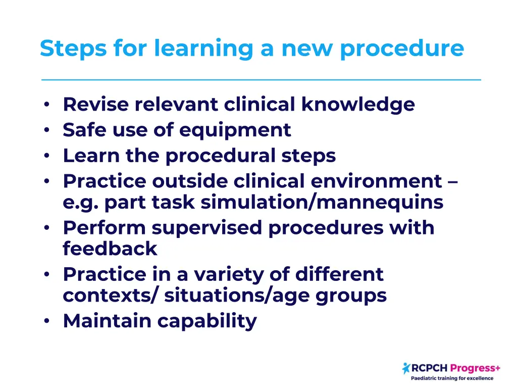 steps for learning a new procedure