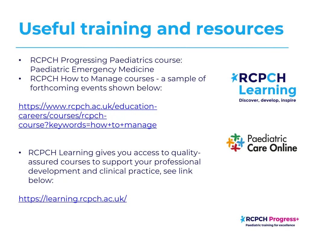 useful training and resources