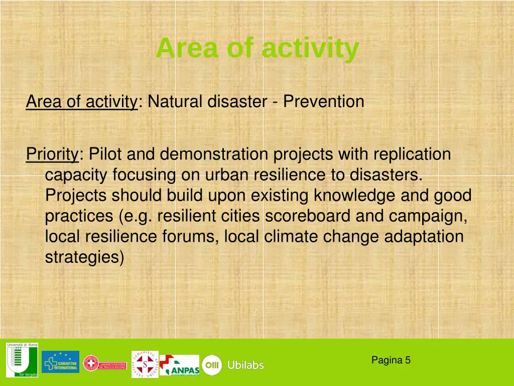 area of activity