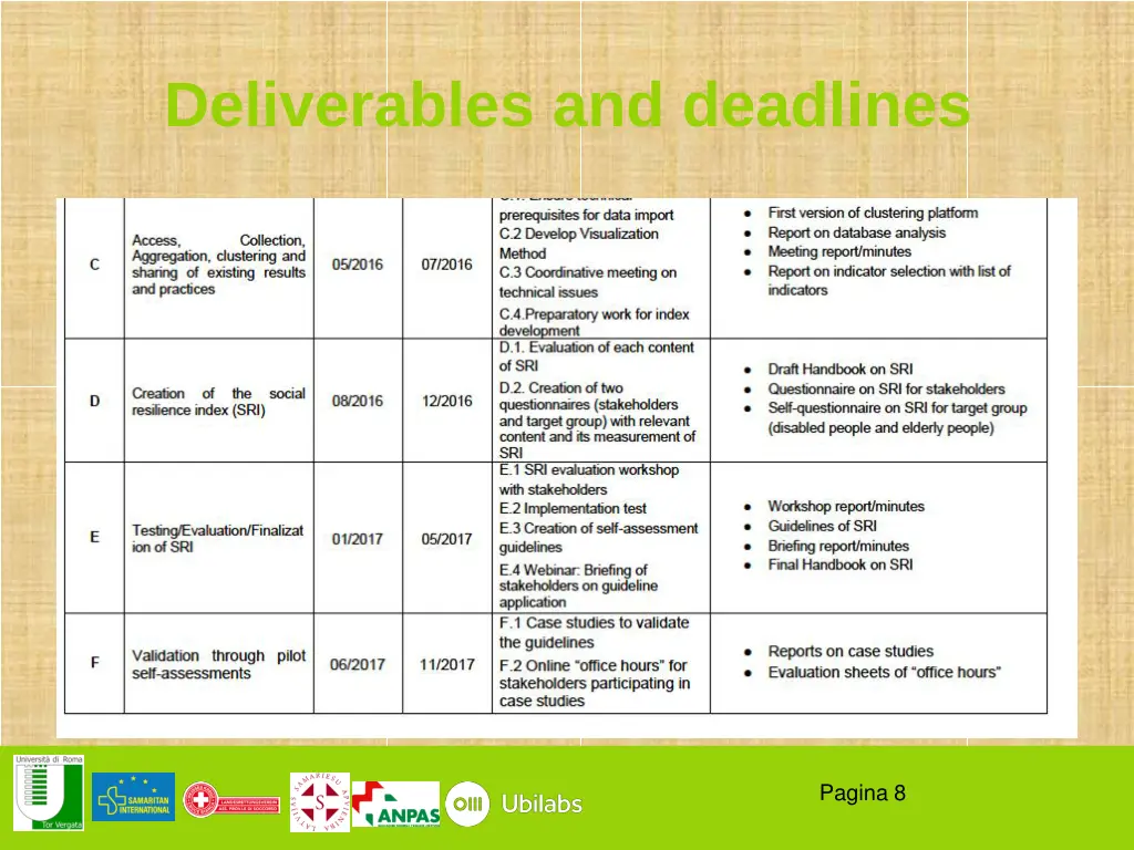 deliverables and deadlines 1