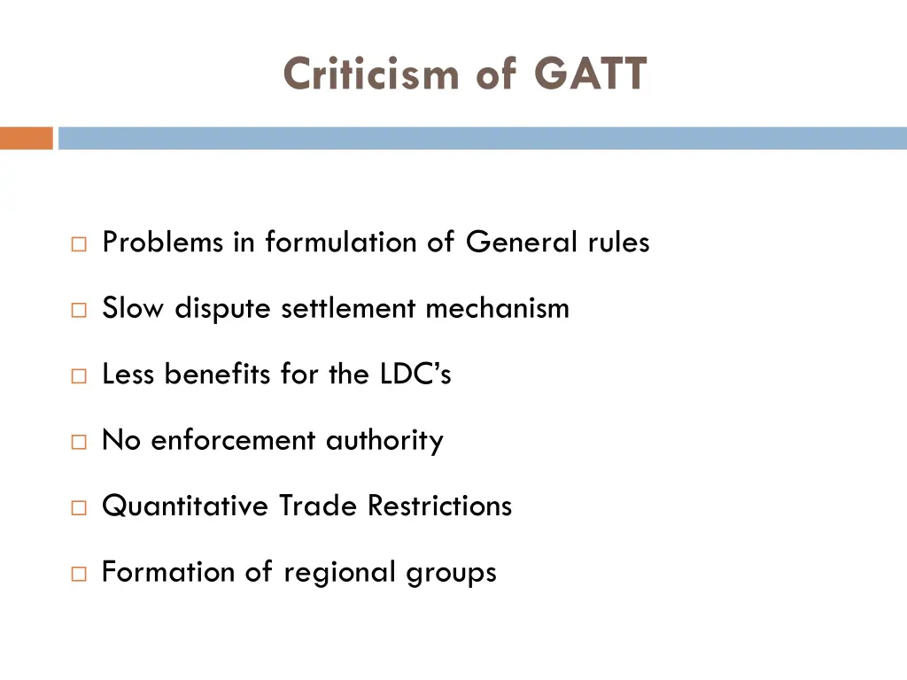 criticism of gatt