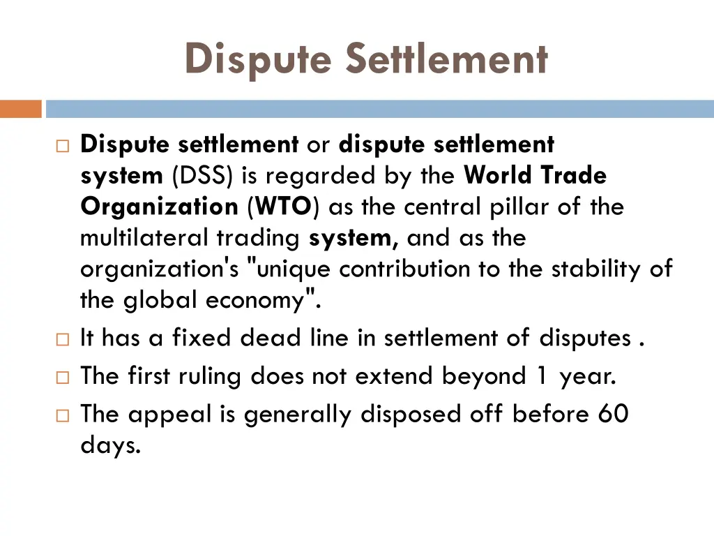 dispute settlement