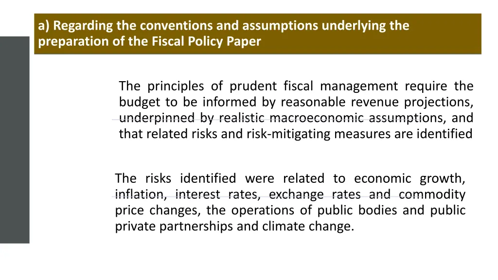 a regarding the conventions and assumptions