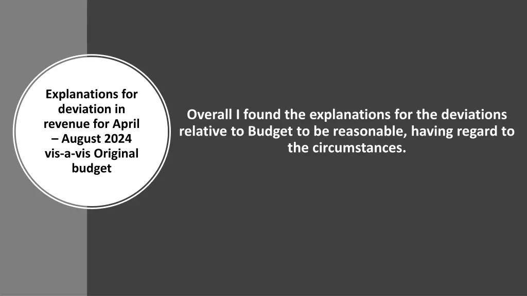 explanations for deviation in revenue for april