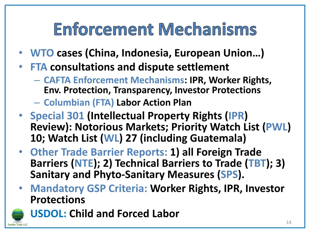 enforcement mechanisms