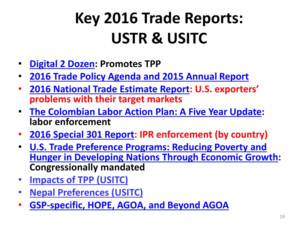 key 2016 trade reports ustr usitc