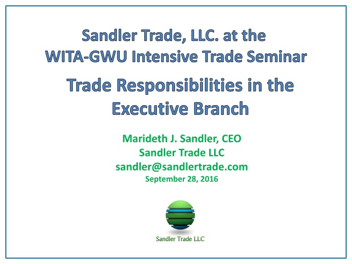 sandler trade llc at the wita gwu intensive trade