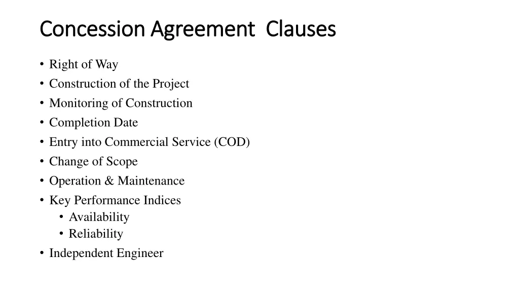 concession agreement clauses concession agreement 1