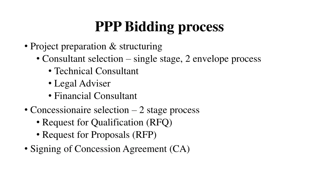 ppp bidding process