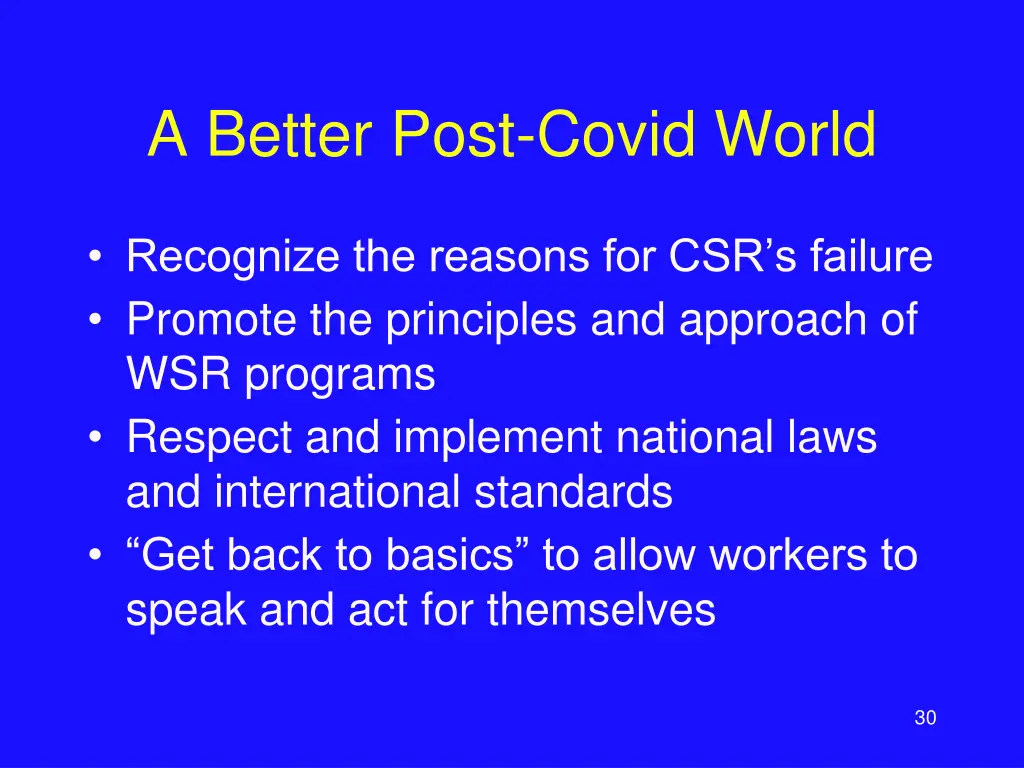 a better post covid world