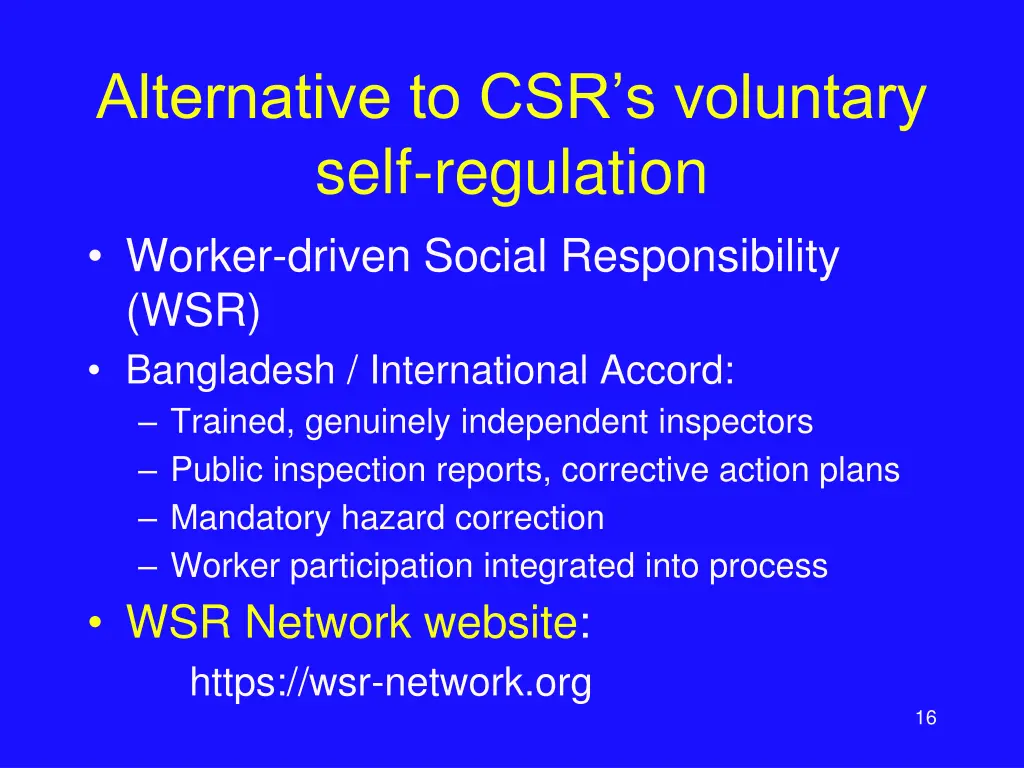 alternative to csr s voluntary self regulation