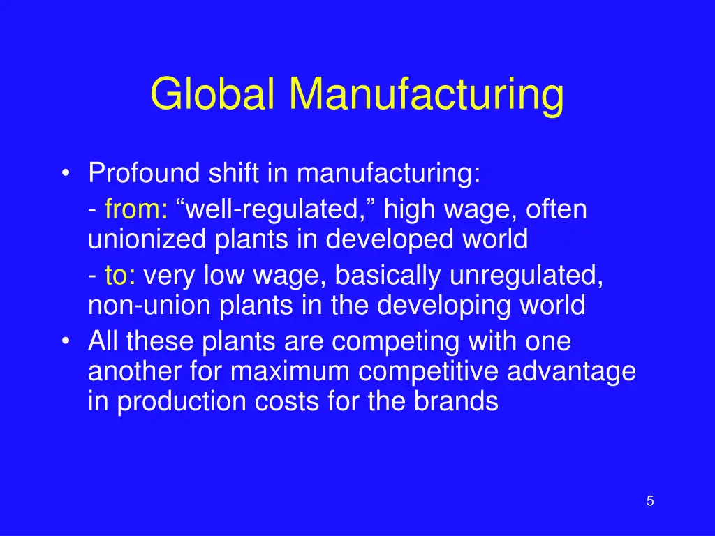 global manufacturing