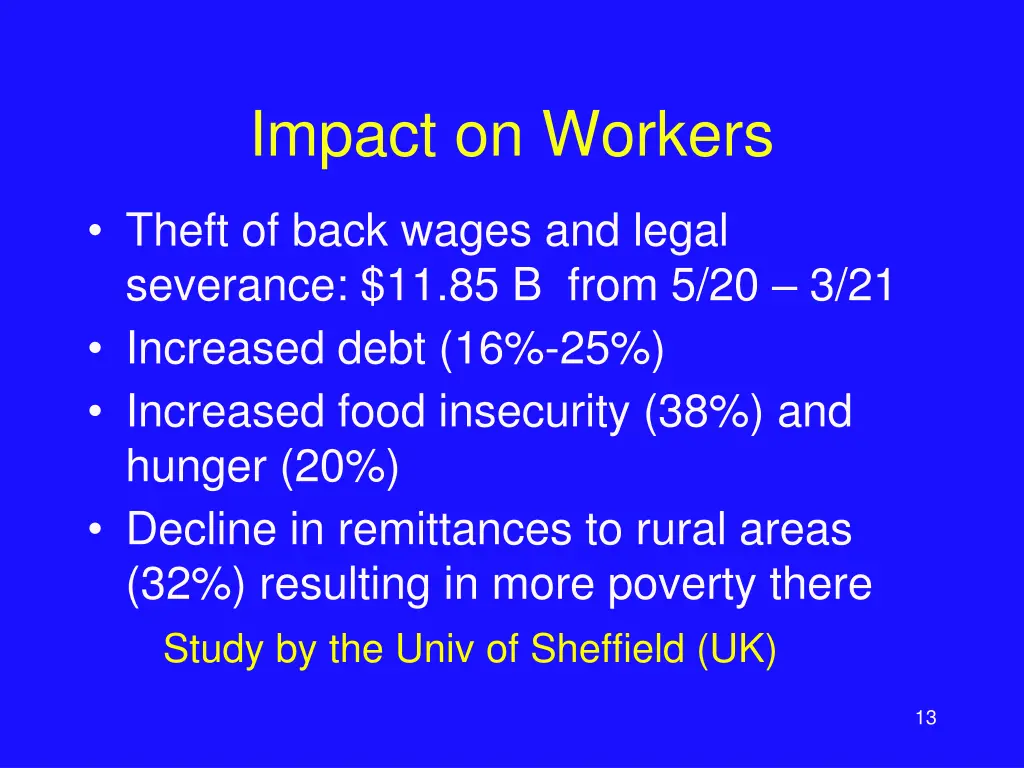 impact on workers