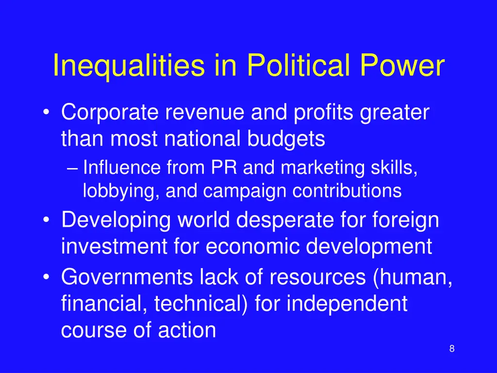 inequalities in political power