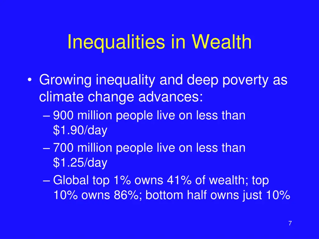 inequalities in wealth