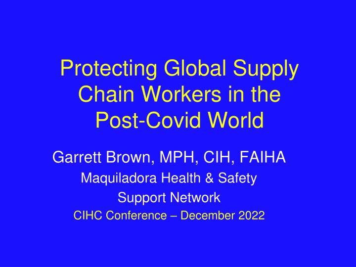 protecting global supply chain workers